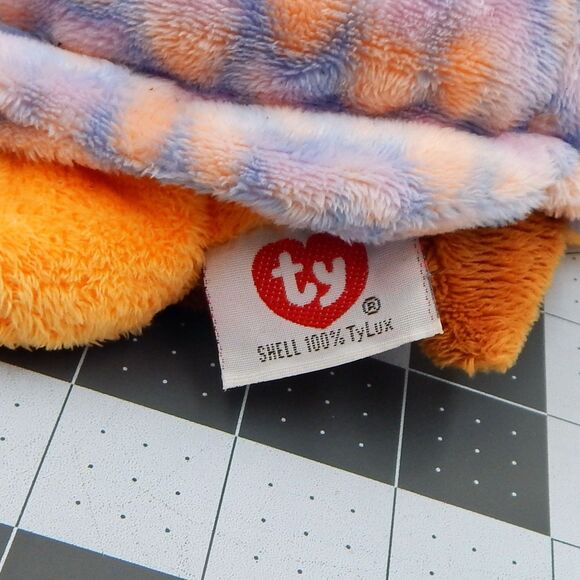 TY Pluffies Cruiser The Turtle Plush Pastel Orange 10 Inch Stuffed Animal Toy - Picture 9 of 12